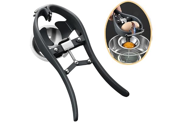 Egg Cracker,Stainless Steel Egg Opener, Automatic Egg Cracking Tool, Easy Eggshell Cutter Stainless Steel Eggshell Cutter Egg Separator Creative Kitchen Tools (Silver)