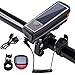 Produktbild LED Fahrradbeleuchtung set, Solar Wasserdichte Fahrradlampe mit Smart-Sensor-Technologie Lichtsensoren,5 Licht-Modi,Fahrrad Lampen zum USB Aufladen,Power Bank Funktion&120db Fahrradklingel