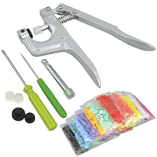 Yahee 350 Set T5 SNAPS Druckknopf Zange Druckknöpfe 25 Farben Nähfrei Buttons - 4