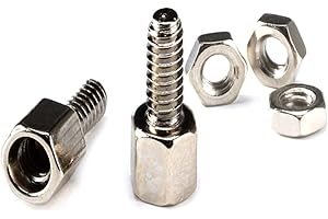 YHLOUBB 100pcs 5 + 7mm Hex Hex Spacer Vite e dado adatti per D-sub VGA DB9 DB15 DB25 Connettore seriale RS232