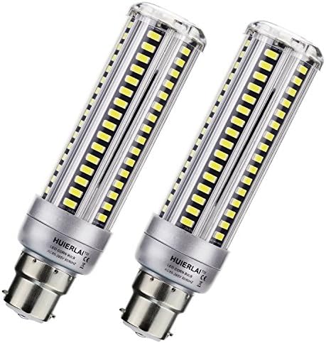 2-Pack 18W LED Corn Light Bulbs - B22 Corn Lamp (150W Equivalent ) Cool White 6000k 1760lm for Street Lamp Post Lighting Garage Warehouse High Bay Barn Porch Backyard Garden by HUIERLAI