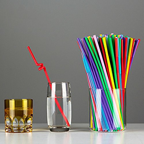 Shiney Trink Strohhalme Extra lang Einweg Bendable Flexible Plastic,Verschiedene Farbe Trink Strohhalme für Geburtstage,Hochzeiten,Weihnachten,Feiern und Feiern 100 pc - 7