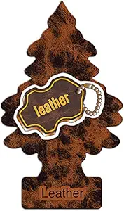 LITTLE TREES Car Air Freshener | Hanging Paper Tree for Home or Car | Leather | 3 Pack