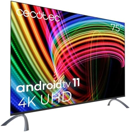 Cecotec Televisore LED 75" Smart TV Serie A3 ALU30075, 4K UHD, Android TV 11, Frameless, Assistente vocale Google e Chromecast, Dolby Vision & Atmos, HDR10, HBBTV, 2023.