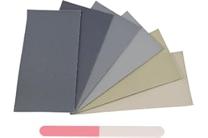 GC ABRASIVES Micro-Mesh Poliertuch-Set in verschiedenen Stärken | 6 Blatt à 15,2 x 7,6 cm + 3-Wege-Flexi-Feile | zum Polieren von Acryl, weichen Metallen, Holz, Kunststoffen, Beschichtungen, Farben