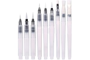 UMORISMO 18 Stück Wasserpinsel Stifte, 2 Sets Auffüllbare Wassertankpinsel Aquarell Wasserpinsel Mit Tank, Aquarell Water Brush Pens (Leer)