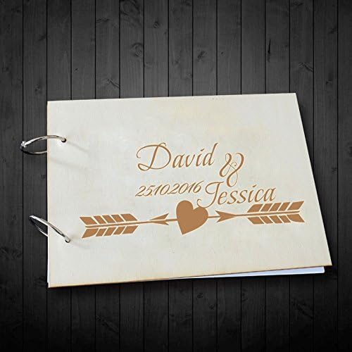 Vintage Wedding Guest Book Photo Albums Memories Scrapbook Personalised Bride and Groom Name and Date