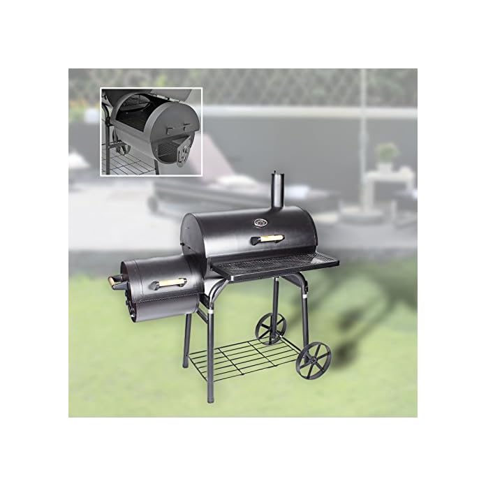 Druline 90kg Profi Smoker Bbq Grill Grillwagen Holzkohle 35mm Stahl Massiv Lokomotive
