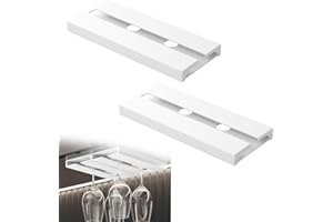 QOMJUFA 2 Pezzi Porta Bicchieri Sospesi, Porta Bicchieri da Vino, Portabicchieri Appendere, Porta Bicchiere di Vino Appeso, Nessuna Perforazione Richiesta, für Familie Bar (Bianco)