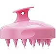 FREATECH Scalp Massager Hair Growth, Scalp Scrubber Shampoo Brush with Soft Silicone Bristles for Dandruff Removal and Hair Care, Wet & Dry Hair Massager Scalp Exfoliator for All Hair Types, Pink