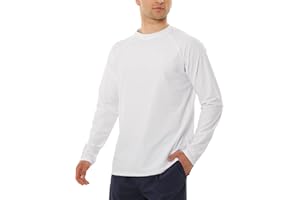 MASOCIO T-Shirt Anti UV à Manche Longue Rash Guard Homme UPF 50+ Maillot de Bain Hauts Séchage Rapide