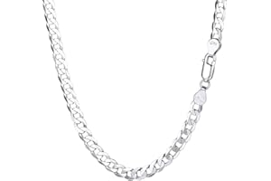 PROSILVER Herren personalisiert Halskette 925 Sterling Silber Panzerkette Minimalist Gliederkette Schmuck Name Gravur für Jungen Männer 2,8mm/5mm breit Kettelänge 46cm/51cm/55cm/61cm/66cm/71cm
