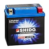 bateria para moto harley davidson dyna Batería sin mantenimiento SHIDO LTX14L-BS LION -S- Batería de ion de litio, color azul