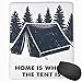 Produktbild Mouse Mat Stitched Edges, Home Is Where The Tent Is Lettering With Pine Trees Camping Travel Theme,Gaming Mouse Pad Non-Slip Rubber Base