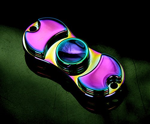 Penixon Regenbogen Edelstahl Spielzeug Fidget Spinner EDC Hand Spinner Handspinner Fingerspinner – Hochgeschwindigkeit 3-4 Minuten Spins – Stresslöser Stressreduzierer - 3