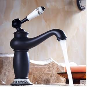 LVYI Wasserhahn Antik Messing Retro Wasserhahn Bad Schwarz Nostalgie