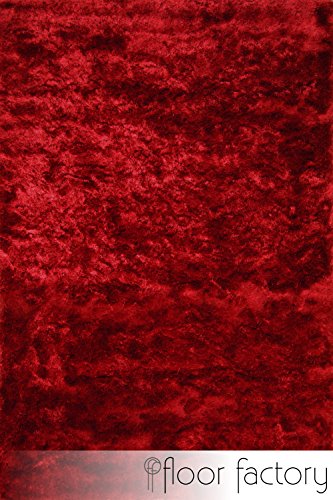 Exklusiver Hochflor Shaggy Teppich Satin rot 80×150 cm – edler, seidig glänzender Teppich - 2