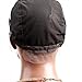 Bella Hair Professional Lace Front Wig Caps for Wig Making with Adjustable Straps and Combs Swiss Lace Black Medium Size (Medium, Black)