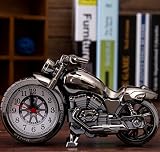 OFT Vintage Motorrad Alarm Clock Wecker Motorcycle Tischuhr Quartzuhr Standuhr (Oddiyana+gold) - 5