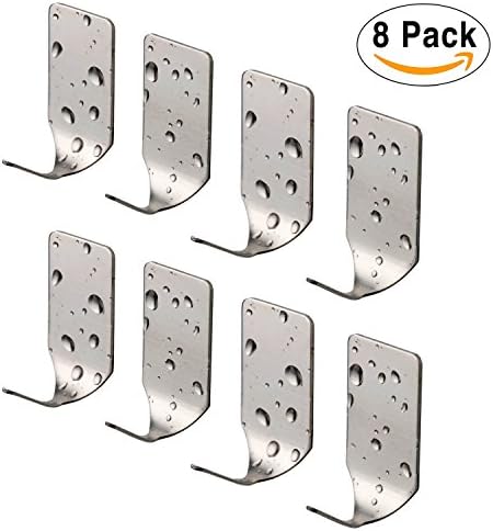 Wall Hooks Stick on Wall/Door for Coat/Keys/Towel/Bath Ball in Kitchen&amp;Bathroom, Stainless Steel Self Adhesive Holder, Narrow, 8 Pack, Chrome