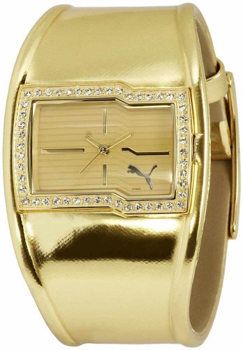 Puma Time SHINE GOLD PU101502001 - Reloj de mujer de cuarzo, correa de piel color oro