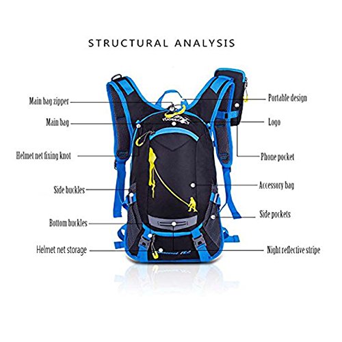 Rmine Multifunktion Fahrrad Rucksack Trinkrucksack mit Regenabdeckung 18L - 4