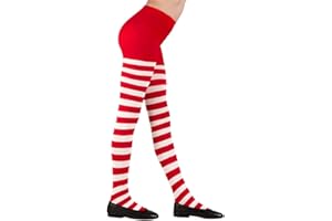 CARTOON Calze a righe rosse e bianche collant 70 den per bambini accessori costumi travestimenti carnevale