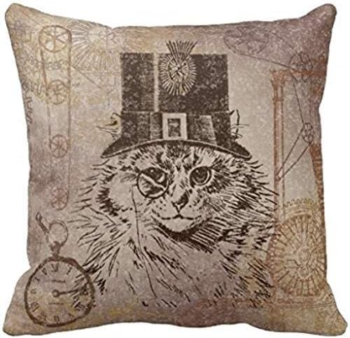 Steampunk Kitty Cat In Top Hat Gears Pocketwatch R184674dc96084c02a599082e2f772312 I5fqz 8byvr Pillow Case