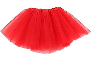 GGUFAY Tutu Bridesmay Mujeres Faldas Enaguas Cortas Tul Plisada Fiesta Tutu Ballet(Rojo)