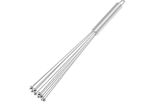 XIAOJING0 1 Pieza Batidora Cocina Manual Pequeña,Batidora Rotativa de Acero Inoxidable para Cocinar Mezclar Revolver La Masa Huevos Espumar Cómodo y Duradero le Ahorra Tiempo 1.8 x 25.2 cm (10 Pulgada)