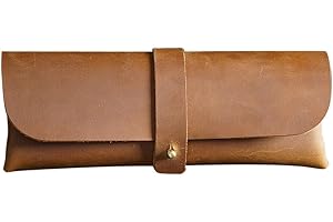 DONGKER Étui a Crayons en Cuir,Trousse Vintage Sac a Crayons pour Étudiants,Hommes D'affaires,Adultes,Artistes (peut Contenir 20 Stylos)