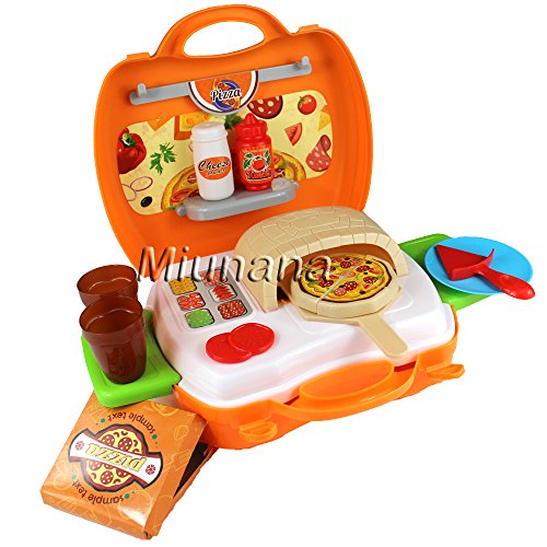 Preisvergleich Produktbild Kinderküche Spielküche Pizzaofen Pizza Backofen Küchespielzeug Pizza im Koffer Spielzeug Set Rollenspiele