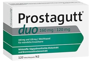 ‎PROSTAGUTT Prostagutt duo 160 mg | 120 mg Weichkapseln – Pflanzliches Arzneimittel zur Verringerung des Harndrangs bei gutartiger Prostatavergrößerung – 120 Weichkapseln