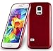 Produktbild Cadorabo Hülle für Samsung Galaxy S5 Mini/S5 Mini Duos - Hülle in Rot – Handyhülle aus TPU Silikon in Gebürsteter Edelstahloptik (Brushed Design) - Ultra Slim Soft Backcover Case Bumper