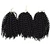 Synthetic(1#) Marlybob Kinky Curl (3 Bundles/pack) 8'' Curly Wave Crochet Braiding Hair Extension