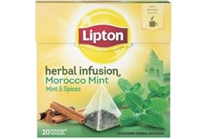 Lipton MOROCCO MINT (miętowy i przyprawowy) Tea Bags - Sealed Boxes of 6 x 20 bags = 120 piramidowych torebek na herbatę