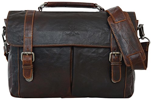 Gusti Leder studio „Geoffrey“ Laptoptasche 15,4 “ Collegetasche Unitasche Businesstasche Dokumententasche Aktentasche Dametasche Herrentasche Dunkelbraun 2B24-20-2 - 8