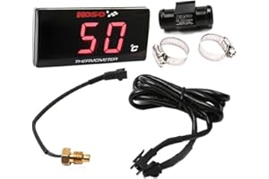 Thermomètre universel pour moto - Affichage numérique de la température de l'eau - Capteur en métal étanche - Capteur de jauge - Adaptateur de capteur de température pour KOSO Red+18mm Adapter