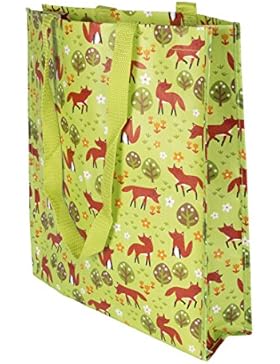 Sass & Belle Kunststoff Einkaufen Umhängetaschen Tote Bag - Frühling Wald Fuchs Spring Forest Fox