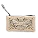 Produktbild TTmom Damen Leinwand Geldbörse Portemonnaie Geldbeutel,Zodiac Aries Abstract Astrological Wild Animal in Hand Drawn Style Wallet Coin Purses Clutch W 8.5" x L 4.5" Beige Earth Yellow Chesnut Brown