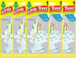 Little Trees Car Air Freshener Cotton Paper - Set of 5 (Celebrate)