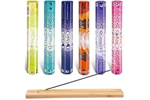 Uponer Räucherstäbchen Set 6 Verschiedene Packungen ca. 120 Sticks mit 6 Düfte Räucherstäbchen Sparset mit 6 Düfte Sandelholz, Veilchen, Rose, Lavendel, Vanille, Yilan mit 1 x Räucherstäbchenhalter