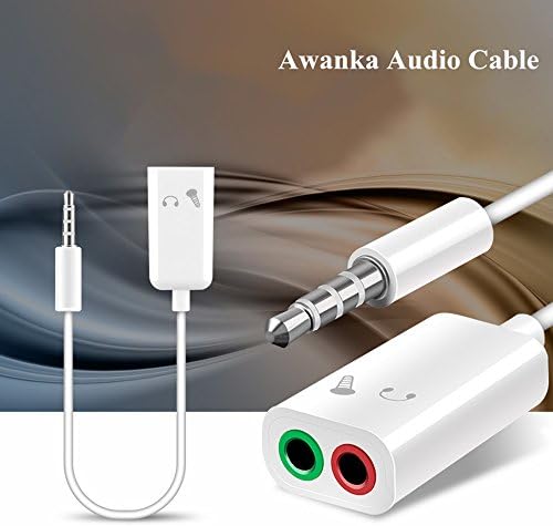 Awanka Audio Splitter with Microphone, 3.5mm Male to 2 Dual 3.5mm Female Headphone Mic Audio Y Splitter Cable for Xbox Controller, PS4 Controller, Xbox One, Speaker or Headphones Headsets Laptop Aluminum Case 10 cm ,3.5mm Female CTIA Standard