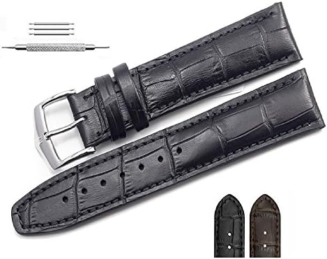 Watch Strap Vintage Leather 18mm 20mm 22mm Replacement Watch Leather Strap Fit for Traditional Watch Accessories Sports Watch or Smart Watch Universal for Men and Women Genuine Cowhide Leather