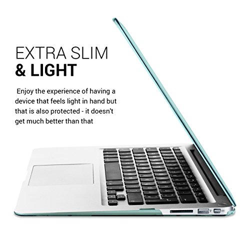 kwmobile Crystal Hülle für Apple MacBook Air 13″ (ab Mitte 2011) Hard Case – dünne durchsichtige transparente Schutzhülle Cover Tasche Mintgrün Transparent - 3