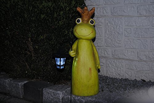 Riesig XXL Froschkönig Dekofigur Frosch ca. 57 cm Solar Lampe neu - 5