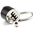 GEER Six Speed Manual Transmission Shift Gear Box Fidget Toy Automotive Part Car Keychain Key Ring Key Chain Ring Keyrings Keyfob (Black)