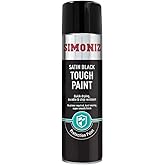 Simoniz Satin Black Spray Paint Acrylic Fast Drying Smooth Finish Durable 500ml 5011595000097