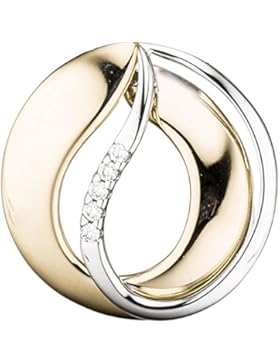 JOBO Anhänger 585 Gold Gelbgold Weißgold bicolor 5 Diamanten Brillanten Goldanhänger