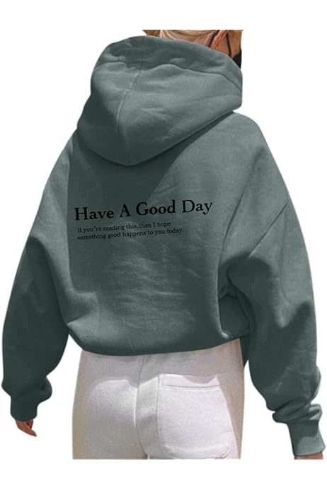 Damen Hoodie Oversize Mit Kapuze - Baumwolle Sweatshirt Streetwear